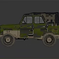 Vintage Military Green Off Road Vehicle With Soft Top And Rugged Exterior Design