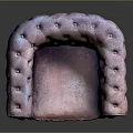 Retro Pink Leather Armchair With Tufted Button Details Scroll Arms And Comfortable Seat Design