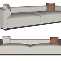 Modern double sofa multiplayer sofa 3d model