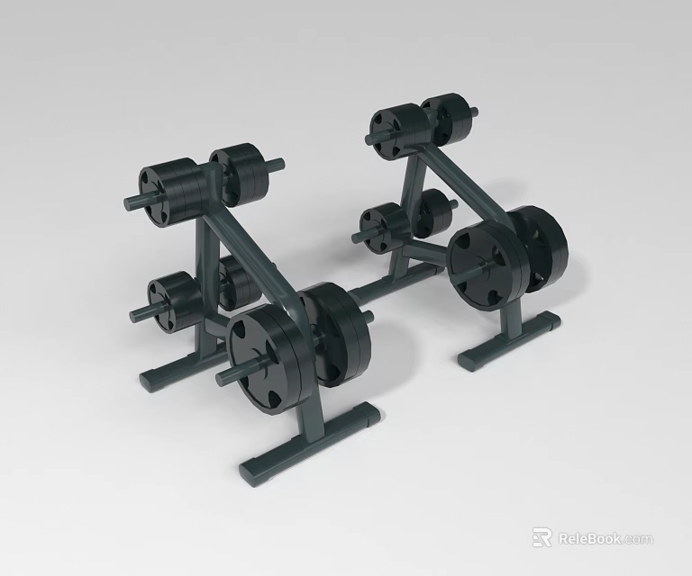Heavy Duty Fitness Dumbbells With Adjustable Weight Plates And Sturdy Metal Stands 3d model 