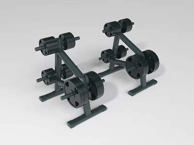 Heavy Duty Fitness Dumbbells With Adjustable Weight Plates And Sturdy Metal Stands 3d model