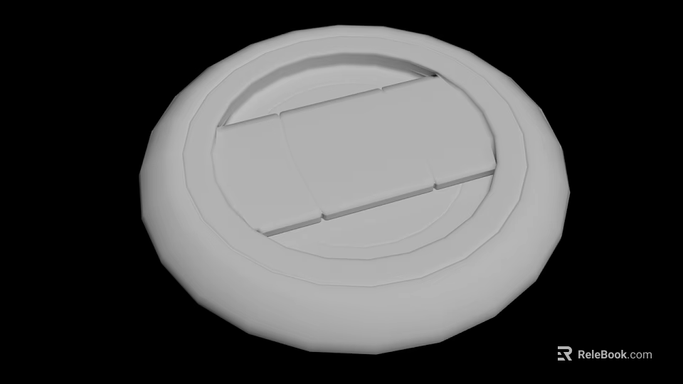 White Round Rug With Minimalist Geometric Patterns For Modern Home Decor 3d model 