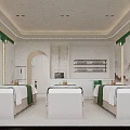 Elegant New Chinese Style Beauty Salon Treatment Room With Soft Lighting And Comfortable Massage Beds