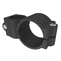 Black Double Cylindrical Pipe Clamp Fixture With Metal Screw Mounts