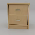 Wooden Nightstand With Two Drawers Light Wood Finish Simple Modern Design