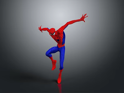 Spider Man 3D Model in Dynamic Action Pose with Red and Blue Costume 3d model