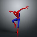 Spider Man 3D Model in Dynamic Action Pose with Red and Blue Costume
