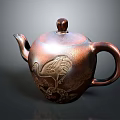 Copper Teapot With Crane Carving And Pine Tree Design For Household Use