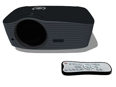 High Quality Surveillance Projector With Remote Control And Compact Design 3d model