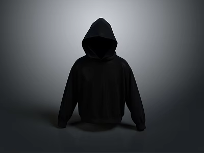 Black Hooded Sweatshirt Loose Fit Design For Comfortable Casual Everyday Wear 3d model