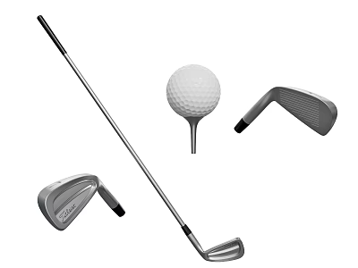 High Quality Golf Sports Equipment Set Featuring Clubs Ball And Tee 3d model