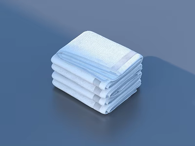Soft White Stacked Towels For Daily Bathroom Use And Home Essentials 3d model