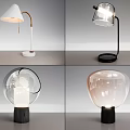 Modern Unique Table Lamps with Glass Metal Wood Bases and Stylish Shades in Various Designs