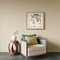 New Chinese-style Single Sofa 3d model