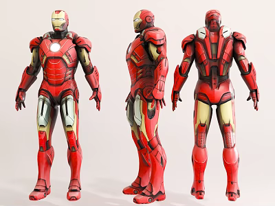 Iron Man Action Figure Armor Display With Three Angles Full Body Design 3d model