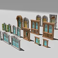 Diverse Bay Window Designs Featuring Arched Frames Glass Panes And Styles 3d model