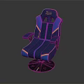 Ergonomic Office Chair Blue and Yellow Racing Style Stitched Design with Adjustable Armrests Black Base