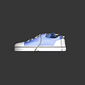 Blue Canvas Shoes with White Toe Cap and Sole Brown Laces for Casual Everyday Wear