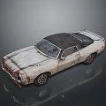 Vintage Worn Classic Car Featuring Faded Paint Damaged Roof And Scratched Body