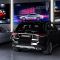 Modern Auto Showroom With Red White Black Cars Background Display Screens Modern Lighting Clean Environment