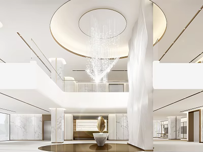 Elegant Beauty Hair Salon Modern Interior With Luxury Chandelier And Marble Walls 3d model