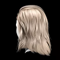 Human Head 3D Model Featuring Blonde Long Wavy Hair And White Facial Structure