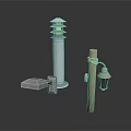 Outdoor Lamp Post Designs With Metal Layered Structure Wooden Post And Lantern Light