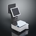 Professional Commercial POS System With Touchscreen Display Barcode Scanner And Weighing Platform 3d model