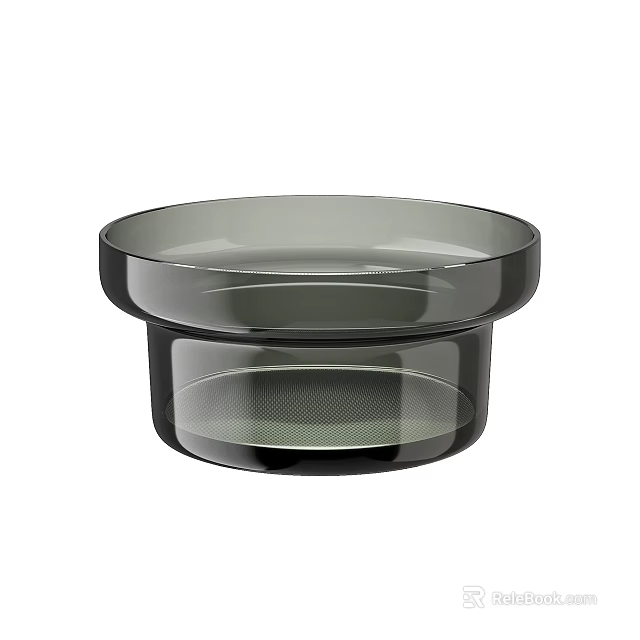 Modern Transparent Glass Tableware Set For Home Dining With Stackable Round Trays 3d model 