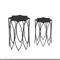 Modern Coffee Tables With Curved Line Frame And Gray Tabletop Design 3d model