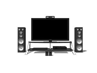 Living room LCD TV stereo combination 3d model