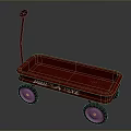 Classic Radio Flyer Red Wooden Wagon With White Wheels For Children