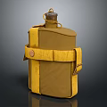 Army Green Electric Kettle With Yellow Cloth Cover And Strap Design