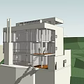 Modern Detached Villa With Glass Facade Open Terrace And Staircase Design