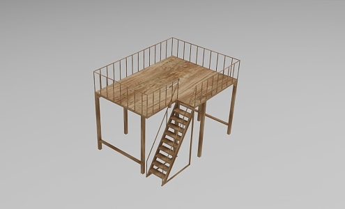 Industrial workshop stair modeling 730 3d model