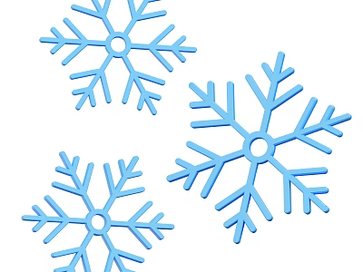 Blue Snowflake Decorative Ornament Set with Multiple Pieces for Home Decoration 3d model
