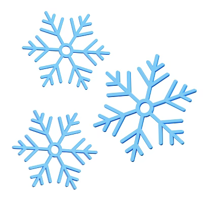 Blue Snowflake Decorative Ornament Set with Multiple Pieces for Home Decoration 3d model