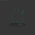 Smiling 3D Game Movie Character With Top Hat Black Coat And Wooden Ladder