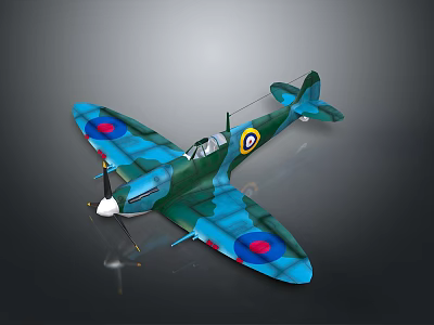 Space Themed Aircraft Model With Teal Green Body And Red Blue Emblems Design 3d model