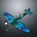 Space Themed Aircraft Model With Teal Green Body And Red Blue Emblems Design