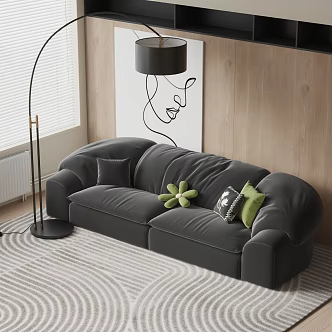 Minotti modern multiplayer sofa floor lamp 3d model