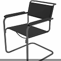 Elegant Modern Chrome Cantilever Single Chair With Breathable Black Mesh Seat Back And Padded Armrests