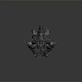 3D Rendered Game Movie Character Mechanical Creature With Metallic Black Red Sci Fi Aggressive Design