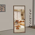 Mid-ancient mirror Full-length mirror Floor mirror 3d model
