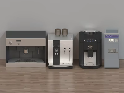 Modern Kitchen Appliances Featuring Different Style Coffee Machines With Sleek Design And Stainless Steel 3d model
