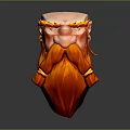 Detailed Fierce 3D Head Sculpture With Red Beard And Yellow Decorations
