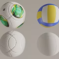 Various Sports Equipment Balls Featuring Colorful And White Design Patterns And Textures