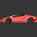 Red Convertible Sports Car With Sleek Exterior And Black Alloy Wheels