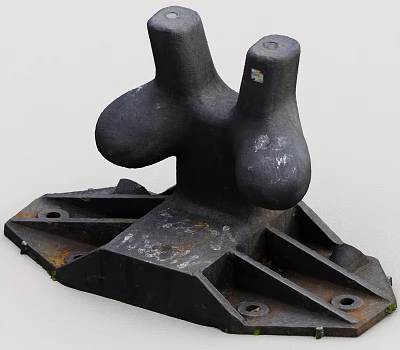 Heavy Duty Industrial Metal Mooring Bollard Structure With Base And Bolt Holes 3d model