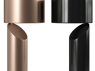 Modern Gold and Black Table Lamps with Metal Finish and Contemporary Cylindrical Design 3d model